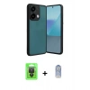 MARSİLYAN™- Redmi Note 13 Pro 4G Kılıf Kıvılcım Işık Serisi - Siyah Joko Magic 5D Cam + Raze Metal Kamera Lens - SH
