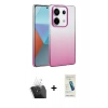MARSİLYAN™- Redmi Note 13 Pro 4G Kılıf Kıvılcım Minimal Özel Seri - Şeffaf Pasifik Cam Ekran Koruyucu + Kamera Lens Koruma Cam - SF