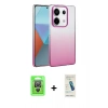 MARSİLYAN™- Redmi Note 13 Pro 4G Kılıf Kıvılcım Minimal Özel Seri - Şeffaf Pasifik Cam Ekran Koruyucu + Raze Metal Kamera Lens - GS