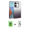 MARSİLYAN™- Redmi Note 13 Pro 4G Kılıf Kıvılcım Minimal Özel Seri - Şeffaf Pasifik Cam Ekran Koruyucu + Raze Metal Kamera Lens - GS