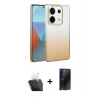 MARSİLYAN™- Redmi Note 13 Pro 4G Kılıf Kıvılcım Minimal Özel Seri - Siyah 3D Antistatik Hayalet Cam Ekran Koruyucu + Kamera Lens Koruma Cam - SF