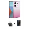 MARSİLYAN™- Redmi Note 13 Pro 4G Kılıf Kıvılcım Minimal Özel Seri - Siyah 3D Antistatik Hayalet Cam Ekran Koruyucu + Kamera Lens Koruma Cam - SF