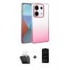 MARSİLYAN™- Redmi Note 13 Pro 4G Kılıf Kıvılcım Minimal Özel Seri - Siyah 6D Antistatik Mat Seramik Hayalet Nano Ekran Koruyucu + Kamera Lens Koruma Cam - SF