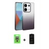 MARSİLYAN™- Redmi Note 13 Pro 4G Kılıf Kıvılcım Minimal Özel Seri - Siyah 6D Antistatik Mat Seramik Hayalet Nano Ekran Koruyucu + Raze Metal Kamera Lens - GS