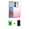 MARSİLYAN™- Redmi Note 13 Pro 4G Kılıf Kıvılcım Minimal Özel Seri - Siyah 6D Antistatik Mat Seramik Hayalet Nano Ekran Koruyucu + Raze Metal Kamera Lens - SH