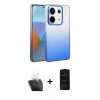 MARSİLYAN™- Redmi Note 13 Pro 4G Kılıf Kıvılcım Minimal Özel Seri - Siyah 6D Antistatik Mat Seramik Hayalet Nano Ekran Koruyucu + Kamera Lens Koruma Cam - SF