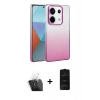 MARSİLYAN™- Redmi Note 13 Pro 4G Kılıf Kıvılcım Minimal Özel Seri - Siyah 6D Antistatik Mat Seramik Hayalet Nano Ekran Koruyucu + Kamera Lens Koruma Cam - SF