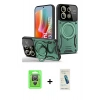 MARSİLYAN™- Redmi Note 13 Pro 4G Kılıf Kıvılcım Modern Serisi - Şeffaf Pasifik Cam Ekran Koruyucu + Raze Metal Kamera Lens - GS