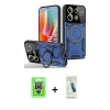 MARSİLYAN™- Redmi Note 13 Pro 4G Kılıf Kıvılcım Modern Serisi - Şeffaf Pasifik Cam Ekran Koruyucu + Raze Metal Kamera Lens - GS