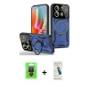 MARSİLYAN™- Redmi Note 13 Pro 4G Kılıf Kıvılcım Modern Serisi - Şeffaf Pasifik Cam Ekran Koruyucu + Raze Metal Kamera Lens - SH