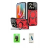 MARSİLYAN™- Redmi Note 13 Pro 4G Kılıf Kıvılcım Modern Serisi - Şeffaf Pasifik Cam Ekran Koruyucu + Raze Metal Kamera Lens - SH
