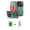 MARSİLYAN™- Redmi Note 13 Pro 4G Kılıf Kıvılcım Modern Serisi - Şeffaf Pasifik Cam Ekran Koruyucu + Raze Metal Kamera Lens - SH