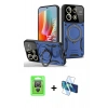 MARSİLYAN™- Redmi Note 13 Pro 4G Kılıf Kıvılcım Modern Serisi - Siyah 3D Antistatik Cam Ekran Koruyucu + Raze Metal Kamera Lens - GS