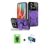 MARSİLYAN™- Redmi Note 13 Pro 4G Kılıf Kıvılcım Modern Serisi - Siyah 3D Antistatik Seramik Nano Ekran Koruyucu + Siyah Raze Metal Kamera Lens