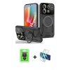 MARSİLYAN™- Redmi Note 13 Pro 4G Kılıf Kıvılcım Modern Serisi - Siyah 3D Antistatik Seramik Nano Ekran Koruyucu + Siyah Raze Metal Kamera Lens