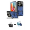 MARSİLYAN™- Redmi Note 13 Pro 4G Kılıf Kıvılcım Modern Serisi - Siyah 3D Antistatik Seramik Nano Ekran Koruyucu + Kamera Lens Koruma Cam - SF