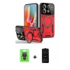 MARSİLYAN™- Redmi Note 13 Pro 4G Kılıf Kıvılcım Modern Serisi - Siyah 6D Antistatik Mat Seramik Hayalet Nano Ekran Koruyucu + Siyah Raze Metal Kamera Lens