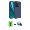 MARSİLYAN™- Redmi Note 13 Pro 4G Kılıf Kozmos Yansıma Özel Seri - Siyah 3D Antistatik Cam Ekran Koruyucu + Raze Metal Kamera Lens - SH