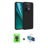 MARSİLYAN™- Redmi Note 13 Pro 4G Kılıf Kozmos Yansıma Özel Seri - Siyah 3D Antistatik Cam Ekran Koruyucu + Raze Metal Kamera Lens - SH
