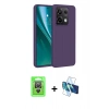 MARSİLYAN™- Redmi Note 13 Pro 4G Kılıf Kozmos Yansıma Özel Seri - Siyah 3D Antistatik Cam Ekran Koruyucu + Raze Metal Kamera Lens - GS