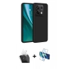 MARSİLYAN™- Redmi Note 13 Pro 4G Kılıf Kozmos Yansıma Özel Seri - Siyah 3D Antistatik Cam Ekran Koruyucu + Kamera Lens Koruma Cam - SF