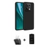 MARSİLYAN™- Redmi Note 13 Pro 4G Kılıf Kozmos Yansıma Özel Seri - Siyah 6D Antistatik Mat Seramik Hayalet Nano Ekran Koruyucu + Kamera Lens Koruma Cam - SF