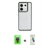 MARSİLYAN™- Redmi Note 13 Pro 4G Kılıf Nova Işık Serisi - Şeffaf Pasifik Cam Ekran Koruyucu + Raze Metal Kamera Lens - SH