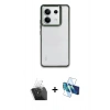 MARSİLYAN™- Redmi Note 13 Pro 4G Kılıf Nova Işık Serisi - Siyah 3D Antistatik Cam Ekran Koruyucu + Kamera Lens Koruma Cam - SF