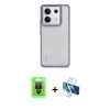 MARSİLYAN™- Redmi Note 13 Pro 4G Kılıf Nova Işık Serisi - Siyah 3D Antistatik Cam Ekran Koruyucu + Raze Metal Kamera Lens - SH