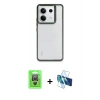 MARSİLYAN™- Redmi Note 13 Pro 4G Kılıf Nova Işık Serisi - Siyah 3D Antistatik Cam Ekran Koruyucu + Raze Metal Kamera Lens - GS