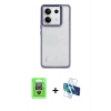 MARSİLYAN™- Redmi Note 13 Pro 4G Kılıf Nova Işık Serisi - Siyah 3D Antistatik Cam Ekran Koruyucu + Raze Metal Kamera Lens - GS