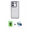 MARSİLYAN™- Redmi Note 13 Pro 4G Kılıf Nova Işık Serisi - Siyah 3D Antistatik Cam Ekran Koruyucu + Raze Metal Kamera Lens - SH