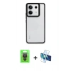 MARSİLYAN™- Redmi Note 13 Pro 4G Kılıf Nova Işık Serisi - Siyah 3D Antistatik Cam Ekran Koruyucu + Raze Metal Kamera Lens - SH