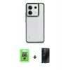 MARSİLYAN™- Redmi Note 13 Pro 4G Kılıf Nova Işık Serisi - Siyah 3D Antistatik Hayalet Cam Ekran Koruyucu + Raze Metal Kamera Lens - GS