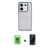 MARSİLYAN™- Redmi Note 13 Pro 4G Kılıf Nova Işık Serisi - Siyah 3D Antistatik Hayalet Cam Ekran Koruyucu + Raze Metal Kamera Lens - GS