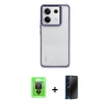 MARSİLYAN™- Redmi Note 13 Pro 4G Kılıf Nova Işık Serisi - Siyah 3D Antistatik Hayalet Cam Ekran Koruyucu + Raze Metal Kamera Lens - SH