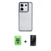 MARSİLYAN™- Redmi Note 13 Pro 4G Kılıf Nova Işık Serisi - Siyah 3D Antistatik Hayalet Cam Ekran Koruyucu + Raze Metal Kamera Lens - GS