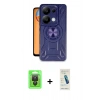 MARSİLYAN™- Redmi Note 13 Pro 4G Kılıf Nova Yansıma Prime - Şeffaf Pasifik Cam Ekran Koruyucu + Raze Metal Kamera Lens - SH