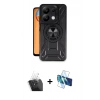 MARSİLYAN™- Redmi Note 13 Pro 4G Kılıf Nova Yansıma Prime - Siyah 3D Antistatik Cam Ekran Koruyucu + Şeffaf Kamera Lens Koruma Cam