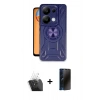 MARSİLYAN™- Redmi Note 13 Pro 4G Kılıf Nova Yansıma Prime - Siyah 3D Antistatik Hayalet Cam Ekran Koruyucu + Kamera Lens Koruma Cam - SF
