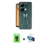MARSİLYAN™- Redmi Note 13 Pro 4G Kılıf Nova Yansıma Prime - Siyah 3D Antistatik Seramik Nano Ekran Koruyucu + Raze Metal Kamera Lens - SH