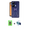 MARSİLYAN™- Redmi Note 13 Pro 4G Kılıf Nova Yansıma Prime - Siyah 3D Antistatik Seramik Nano Ekran Koruyucu + Raze Metal Kamera Lens - GS