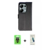 MARSİLYAN™- Redmi Note 13 Pro 4G Kılıf Siluet Işık Serisi - Şeffaf Pasifik Cam Ekran Koruyucu + Raze Metal Kamera Lens - SH