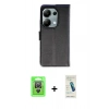 MARSİLYAN™- Redmi Note 13 Pro 4G Kılıf Siluet Işık Serisi - Şeffaf Pasifik Cam Ekran Koruyucu + Raze Metal Kamera Lens - GS
