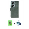 MARSİLYAN™- Redmi Note 13 Pro 4G Kılıf Siluet Işık Serisi - Siyah 3D Antistatik Cam Ekran Koruyucu + Raze Metal Kamera Lens - GS