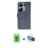MARSİLYAN™- Redmi Note 13 Pro 4G Kılıf Siluet Işık Serisi - Siyah 3D Antistatik Cam Ekran Koruyucu + Raze Metal Kamera Lens - GS