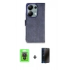 MARSİLYAN™- Redmi Note 13 Pro 4G Kılıf Siluet Işık Serisi - Siyah 3D Antistatik Hayalet Cam Ekran Koruyucu + Raze Metal Kamera Lens - SH