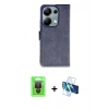 MARSİLYAN™- Redmi Note 13 Pro 4G Kılıf Siluet Işık Serisi - Siyah 3D Antistatik Seramik Nano Ekran Koruyucu + Raze Metal Kamera Lens - SH