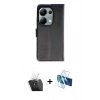 MARSİLYAN™- Redmi Note 13 Pro 4G Kılıf Siluet Işık Serisi - Siyah 3D Antistatik Seramik Nano Ekran Koruyucu + Kamera Lens Koruma Cam - SF