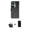 MARSİLYAN™- Redmi Note 13 Pro 4G Kılıf Siluet Işık Serisi - Siyah 6D Antistatik Mat Seramik Hayalet Nano Ekran Koruyucu + Kamera Lens Koruma Cam - SF